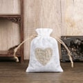 Miniatyrbillede 1 af 8: 5 Stk Jute Snøre Tasker Snøre Linen Tasker HVID 8X10CM white 8x10cm
