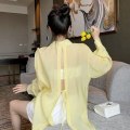 Miniatyrbillede 6 af 10: Damebluse Chiffonbluse HVID L(52,5-57,5KG) White L(52.5-57.5KG)