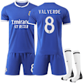 Miniatyrbild 1 av 2: 2025-2026 Real Madrid Bortaställ Fotbollskit med Strumpor Nr. 8 Valverde 26