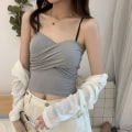 Miniatyrbilde 1 av 10: Sexy Camisole Plissert undertøy Topp GRÅ grey