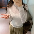 Miniatyrbilde 3 av 10: Stativ krage bluse slankeskjorte KAFFE XL Coffee XL