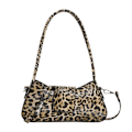 Miniatyrbild 1 av 10: Leopard Handväska Läder Clutch Väska KHAKI khaki