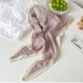 Miniatyrbild 7 av 10: Rutig Diamond Scarf Spets Spets Fake Collar KAFFE coffee