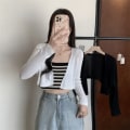 Miniatyrbillede 5 af 10: Strikkede cardigan strikoverdele SORT Black