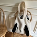 Miniatyrbillede 4 af 10: Fluffy skuldertaske Plys mulepose HVID white