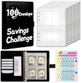 Miniatyrbild 1 av 10: 100 Days Savings Challenge 100 Envelope Challenge Pärm SVART Black