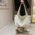 Miniatyrbillede 7 af 10: Blød Corduroy taske Dame Canvas Håndtaske SORT black