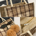 Miniatyrbilde 10 av 10: Damehåndveske Tote Bag KHAKI KNAPP KNAPP khaki button-button