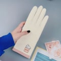 Miniatyrbilde 1 av 10: Anti-UV bomullshansker Anti-skli solhansker HVIT white