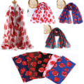 Miniatyrbillede 3 af 10: Poppy Print tørklæde Poppy Floral Shawl SORT Black