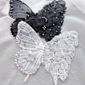 Miniatyrbilde 10 av 10: Butterfly Patch Clothes Patches SORT B ​​B Black B-B