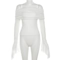 Miniatyrbillede 7 af 10: Langærmede T-shirts Cropped T Shirt WHITE M White M