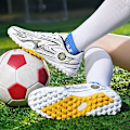 Miniatyrbild 4 av 4: Pojkar Flickor Fotbollsskor Halkfria Fotbollsskor Klossar Gräs Fotbollssneakers 2kr158 Platinum 39 White Moon 41