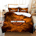 Miniatyrbild 1 av 3: Hd26 3D-tryckt Harley-Davidson Motorcykel Täcke Överdrag Kuddfodral 2/3-delar Sängkläder Set -ES AU DOUBLE 180x210cm AU single 140x210cm