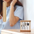 Miniatyrbild 5 av 8: Portabel Sandtimer i Träram för Barn Tandborstning Timer 1/3/5 Minuter Färgglad Sandklocka Triad Heminredning