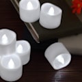 Miniatyrbillede 2 af 5: Opgraderede LED-flammeløse stearinlys, te-lys, 12 stk. batteridrevne, flimrende votivlys til julefest - koldt hvidt