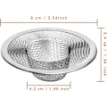 Miniatyrbillede 2 af 5: 2 stk. Heavy Duty rustfrit stål skråkurv filterfælde, 3,54\" top / 1,65\" mesh metal vask si, perfekt til køkkenvask/badeværelseskar bad