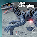 Miniatyrbild 4 av 5: Mini fjärrstyrda dinosaurier, dinosaurie leksaker för pojkar i åldern 3 4 5 6 7 8+, 2,4 GHz en-knapps demo dinosaurier, barnleksaker presenter för födelsedag och jul