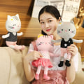 Miniatyrbild 3 av 5: Ballerina dockor Kitty plysch katt leksaker balett dans recital presenter för flickor 13,5 tum