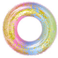 Miniatyrbilde 1 av 4: Oppblåsbar badering for barn, badering poolbøye, retrostripet PVC oppblåsbar bøye poolbøye Sequin rainbow Suitable for ages 2-4