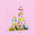 Miniatyrbillede 2 af 5: Pige prinsesse slot byggelegetøj - 347 stk. byggeklodser, lyserødt palads, murstenlegetøj til piger i alderen 6-12 år, STEM-konstruktionslegetøj