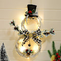 Miniatyrbillede 5 af 5: Juledekoration Rattan Guirlande Deco Med LED, Snemand Form, Kunstig Juleguirlande, Indendørs Og Udendørs Juledekorationer, Jul De