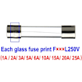 Miniatyrbillede 4 af 5: 126 stk. glassikring, 6 x 30 mm glaspatronsikring, hurtigsmeltende bilsikringer, hurtigsmeltende glassikringer (AMP 1A 2A 3A 5A 6A 10A 15A 20A 25A)