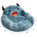 Miniatyrbild 2 av 5: Självvärmd munkformad husdjursbädd lyxig mysig monster sovbädd rund konstgjord pälsbädd för katter, blå