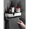 Miniatyrbillede 4 af 5: 304 Rustfrit Stål Hjørnehylde Badeværelse Perforeringsfrit Stativhylde Toiletartikler Station Hjørneopbevaring Hylde