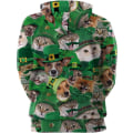 Miniatyrbilde 2 av 4: Herre Langærmet Hoodie Halloween Morsom Crew Neck Genser med Kengurulomme Jul Flerfarget 3D Print Genser Genser（Størrelse：XL） Style07 XL