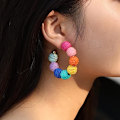 Miniatyrbillede 2 af 4: Rattan Øreringe Sommer Boho Raffia Bold Hoop Dangle Øreringe til Kvinder Piger Letvægts Halm Flet Statement Øreringe Boheme Strand Øreringe