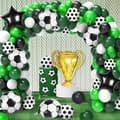 Fodboldmesterskabsfestdekoration med trofæballoner og guirlande