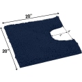 Miniatyrbilde 3 av 4: Toalettmatter u-formet - Ekstra myk plysj badematte, 1'' chenille mikrofibermateriale, superabsorberende lodden maskinvask og tørk 20 × 20\"