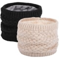 Pikkukuva 1 / 5: Lasten tytöille/pojille talvinen neulottu infinity-huivi polaarinen fleece-kaulaliina
