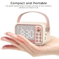 Pikkukuva 5 / 5: Retro-kannettava langaton Bluetooth-kaiutin herätyskellolla, äänenvoimakkuus Bluetooth 5.0, tukee TF-korttia U-levyä AUX-keittiöön makuuhuoneeseen, kotiin ja ulkotiloihin (valkoinen)