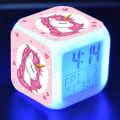 Miniatyrbild 1 av 4: Enhörning Digitala Växande Klockor, 7 Färgförändrande LED LCD Kub Med Ljus Barn Växande Klockor, Sängbord Födelsedagspresent Flicka Pojke Kvinnor Vuxen Sovrum