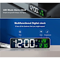 Miniatyrbillede 3 af 5: Digitalt stort display vækkeur til stue soveværelse indretning LED elektronisk dato temp display væg elektriske ure automatisk lysstyrke dæmper