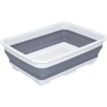Miniatyrbilde 1 av 5: 2,6 Gal (10L) Sammenleggbar Oppvaskkum for Vasking av Oppvask, Plassbesparende Multifunksjonell Sammenleggbar Vask, Kjøkkenoppbevaringsbrett (Grå-Rektangel)
