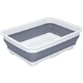 Miniatyrbillede 1 af 5: 2,6 Gal (10L) Sammenklappelig Opvaskebalje til Opvask, Pladsbesparende Multifunktionel Sammenklappelig Vask, Køkkenopbevaringsbakke (Grå-Rektangel)