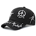 Pikkukuva 1 / 5: Unisex Graffiti Baseball-lippis, K-pop Boys Ulkoilma Snapback-hattu, Mustavalkoinen Hiphop-hattu, Isän hattu, Trucker-hattu miehille ja naisille