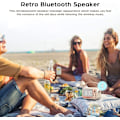 Pikkukuva 2 / 5: Retro-kannettava langaton Bluetooth-kaiutin herätyskellolla, äänenvoimakkuus Bluetooth 5.0, tukee TF-korttia U-levyä AUX-keittiöön makuuhuoneeseen, kotiin ja ulkotiloihin (valkoinen)