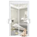 White Magnetic Mosquito Net, Net Curtain, Full Coverage Door, Self-Closing For Balcony, Easy Installation, 100x210 Cm