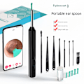 Pikkukuva 1 / 7: Langaton Älykäs Visuaalinen Korvanpuhdistin USB WiFi Otoskooppi TW1 Korvavahan Poistotyökalusetti Kameralla Korvaendoskooppi HD 1080P iPhone iPad Androidille Black