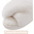 Miniatyrbillede 3 af 5: Dames Fuzzy Hjemmesko Krydsbånd Memory Foam Hjemmesko Åben Tå (Størrelse: 7-8)