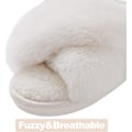 Miniatyrbillede 3 af 5: Dames Fuzzy Hjemmesko Krydsbånd Memory Foam Hjemmesko Åben Tå (Størrelse: 9-10)