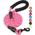 Miniatyrbilde 1 av 5: Hundehalsbånd med komfortabelt polstret håndtak og svært reflekterende tråder for små, mellomstore og store hunder (6FT-1/2'', rosa)