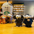 Miniatyrbillede 4 af 5: Kreativ Nyhed Grimme Store Øjne Sjov Blød TPU Silikone Zoo Dyr Vedhæng Nøglering Nøglering Nøglering Klip til Drenge Piger Kvinder - Sort Gris