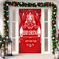Miniatyrbild 1 av 5: God Jul Dörrskydd Jul Hängande Banner Jultomte Dörrskydd Tyg Polyester Jul Dörrskydd Jul Dörrdekorationer, 70,9 x 35,4 Tum