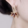 Miniatyrbilde 4 av 5: Thanksgiving Maple Leaf Øredobber for Kvinner Jenter, Lær Teardrop Øredobber Lær Dangle Øredobber Høst Smykker Gaver Delikat Gave Julegave