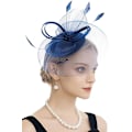 Miniatyrbillede 2 af 5: Fascinator til kvinder til te-selskab, kirke, cocktail, fjer, slør, pandebånd med hårklemme